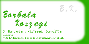 borbala koszegi business card